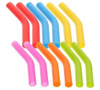 MOBUTOFU 24 Piezas de Puntas de Pajita de Silicona y Acero Inoxidable Diámetro Interior de 8mm, Fáciles de Transportar Distinguir Pajitas Reutilizables
