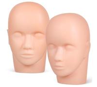 MOBUTOFU 2piezas Mannequin Head Lash Extensions Practice Makeup Mannequin Face Realistic Facial Contours Lightweight For Eyelash And Eyebrow Training