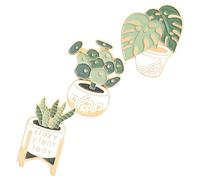 MOBUTOFU 3 Broches de Aleación Diseño de Planta Suculenta en Maceta, Decorativos y Portátiles, Color Verde, Ideales para Ropa y Sombreros en Día de San Valentín