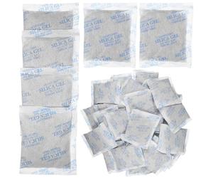 MOBUTOFU 30 Piezas Paquetes Desecantes de Gel de Sílice, Absorbentes de Humedad, Tejido No Tejido, 50g, para Electrónica y Alimentos, para Embalaje y Coches