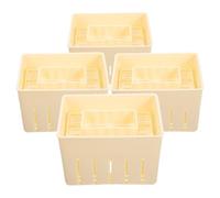 MOBUTOFU 4 Piezas Molde para Prensar Tofu Hecho en Casa de Plástico Beige Superficie Lisa y Tacto Cómodo, Herramienta Adecuada para Hacer Queso Japonés Cocina