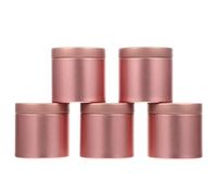 MOBUTOFU 5 Piezas Tarro de Hojalata Metálico Tapa para Té y Dulces | Diseño Simple y Elegante, Superficie Lisa, para Manualidades, Obsequio y Guardar Cuentas o Purpurina