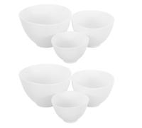 MOBUTOFU 6 Cuencos de Silicona Blancos Fáciles de Limpiar para Mezclar Faciales, Reutilizables para Cuidado Facial y Capilar
