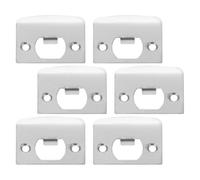MOBUTOFU 6 Piezas de Cubiertas de Placas para Cerradura de Puerta en Acero Inoxidable Plata, Resistentes al Óxido y Fuertes, Ideales para Refuerzo y Relleno de Agujeros en Puertas