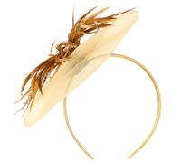 MOBUTOFU Accesorios Cabello Plumas Doradas, Diadema para Fiesta y Baile, Tamaño 6.69X6.29X0.78In, Adecuado para Mujeres y Chicas
