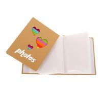 MOBUTOFU Álbum de Fotos para Ñiño 2 Unidades, 6 Pulgadas, 100 Hojas, Papel Kraft Colorido, Insertos y Bolsillos, Álbum de Recuerdos Infantil Huellas de Pies y Corazones para