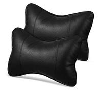 MOBUTOFU Almohadas Cervicales Para Coche Forma De Hueso 2 Piezas Negras, Soporte Ergonómico Para Cuello, Transpirables y Cómodas, Uso Todo El Año, Viaje y Conducción Seguro Para Adultos