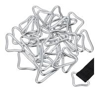 MOBUTOFU Anillos de Cincha de Acero Galvanizado 30 Hebillas Triangulares para Reparación de Cama Elástica, Color Plata, Paquete de 30 Unidades para