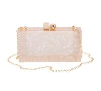 MOBUTOFU Bolso de Noche para Mujer de Acrílico Beige Diseño de Concha, Bolso de Hombro Cruzado Ligero y Compacto para Cena y Uso Diario