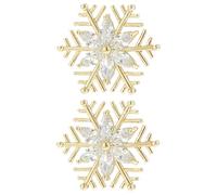 MOBUTOFU Broche de Cristal de Invierno para Mujer, 2 Piezas de Aleación Dorada, Diseño Elegante y Fácil de Colocar el Cuello, Accesorio Adecuado para Invierno Año