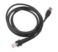 MOBUTOFU Cable de sincronización de Datos para escáner de código de Barras Compatible con Honeywell, 1,98 m (6,5 pies), Cable USB Negro a Conector Modular para escáner portátil, de Interfaz para
