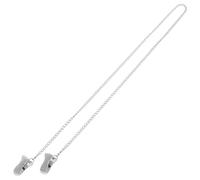 MOBUTOFU Cadena para Gafas de 60 Cm con Clip Metálico de Textura Tipo Cocodrilo en Color Plata, Accesorio Funcional y Multipropósito para Mujer y Hombre, Correa Ligera y Segura para Gafas