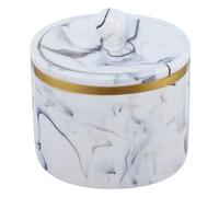 MOBUTOFU Caja de Almacenamiento de Resina 200ml con Tapa para Bastoncillos y Esponjas Cosméticas, Organizador Práctico para Baño y Tocador