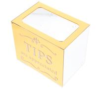 MOBUTOFU Caja para Dinero Acrílico Dorado Canal Seguro para Donaciones y Uso Versátil Adecuado para Actividades de Rifa y Almacenamiento de Propinas