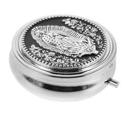 MOBUTOFU Caja Porta Rosario Virgen María, Estuche Redondo Portátil y Ligero, Aleación de Zinc y Acero Inoxidable para Oración y Meditación en Viaje