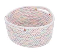 MOBUTOFU Cesta Tejida de Cuerda de Algodón Blanco para Almacenamiento de Llaves y Objetos Varios, Diseño Nórdico Multifuncional Adecuado para Escritorio y Decoración del Hogar