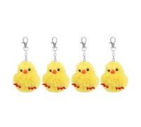 MOBUTOFU Colgante de Peluche de Animal, Set de 4 Llaveros de Pollito y Pato en Piel Sintética, Mini Adornos para Llaves, Bolso y Mochila, Adecuado para Mujeres y Jóvenes
