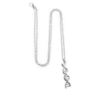 MOBUTOFU Collar Colgante de Doble Hélice de Adn en Metal, Diseño Grande, 2 Piezas, Joyería Científica para Mujer, Collares de Química y Biología, Obsequio para Eventos y Fiestas