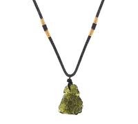 MOBUTOFU Collar Colgante Meteorito Auténtico Irregular de Moldavita Artesanal para Niñas y Fiestas, Accesorio de Joyería Delicada Diseño Exclusivo para Uso Diario