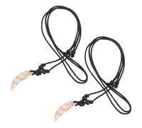 MOBUTOFU Collar de Joyas Dentales Realistas Unisex, Colgante de Diente Acrílico Color Concha, 2 Piezas, Adecuado para Uso Diario y Ocasiones Casuales