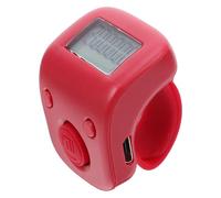 MOBUTOFU Contador de Dedo electrónico Recargable, Anillo, silencioso, Material Silicona, Color Rojo, para conteo de Personas en Estaciones