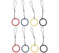 MOBUTOFU Correa de Teléfono Móvil Plegable 8 Piezas en Negro, Azul, Amarillo y Rojo Soporte para Dedo y Función Multifuncional para Colgar