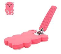 MOBUTOFU Cortaúñas Para Bebés Con Funda De Silicona Manual Seguro Para Recién Nacidos y Niño Niña Pequeños Herramienta De Cuidado De Uñas Compacta y Antideslizante Diseño De Oso Rosa