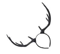 MOBUTOFU Diadema de Asta de Reno Negra para Navidad Material Pe y Terciopelo, Accesorio de Disfraz para Fiesta Navideña Que Crea Ambiente Festivo