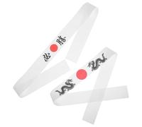 MOBUTOFU Diadema Ninja Japonesa 2 Piezas Poliéster Transpirable para Cocina y Karate, Pañuelo Hachimaki Tradicional, Accesorio Versátil para Chef y Disfraz de Sushi, Banda para Cabello