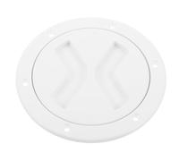 MOBUTOFU Escotilla Marina Estanca Redonda de 4 Pulgadas Color Blanco, Tapa de Inspección para Cubierta de Barco, Resistente Intemperie, Desmontable para Mantenimiento en Yates