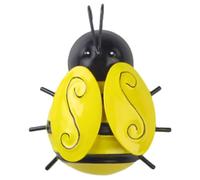 MOBUTOFU Escultura de Abeja de Hierro 3d Mediana, Decoración Colgante de Pared para Jardín Exterior, Adorno Metálico Resistente para Terraza y Patio, Arte Mural de Abejas para Decoración