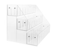 MOBUTOFU Estantería de Mesa Montessori para Pequeños, 3 Niveles | Plástico Transparente, Paneles Frontales y Bordes Redondeados, para Cuentos Infantiles, Escritorio y Juego