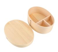 MOBUTOFU Fiambrera de Madera Portátil Estilo Japonés 3 Compartimentos Caja Bento Sola Capa Mejor Aislamiento Color para Almuerzo en Construcción o Montaña Color