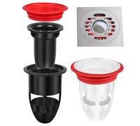 MOBUTOFU Filtro de alcantarillado desagüe de Piso para baño y Lavadora, válvula de Silicona, tapón de inserción, sellador de Gas, colector de pelos, 2 Piezas