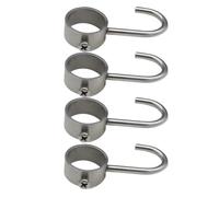 MOBUTOFU Gancho Plateadas de Acero Inoxidable Redondo Resistente al Viento Antideslizante y No Deformable, 4 Unidades para Posicionar Ropa para Secado Seguro