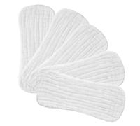MOBUTOFU Insertos de Pañales Reutilizables de Algodón Blanco, Absorbentes y Transpirables para Recién Nacidos y Bebés, Pack de 5 Piezas para Uso en Casa y Salidas