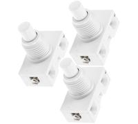 MOBUTOFU Interruptor de Botón Pulsador Autobloqueo Blanco, Pack de 3 Unidades, Pulsador Eléctrico Compacto para Control Industrial y Proyectos Eléctricos, Reemplazo de Botón de Inicio, Uso