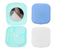 MOBUTOFU Juego de 3 Cajas de Lentes de Contacto Pinzas y Botella Anti-Fugas, Organizador Portátil de PP para Viaje y Uso al Aire Libre Color Aleatorio