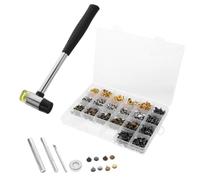 MOBUTOFU Kit de Remachado Decorativo para Cuero y Bolsas, Manual y | Metal Resistente, Caja de Almacenamiento Incluida, Uso Versátil para Manualidades y Montaje Sencillo