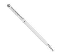 MOBUTOFU Lápiz Táctil Capacitivo para Tablets y Teléfonos Punta Delgada de Tela, Cuerpo Metálico Blanco, Alta Precisión y Doble Funcionalidad para Escribir y Dibujar
