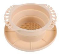 MOBUTOFU Lavadora de Pinceles Ligera y Fácil de Transportar Plegable Portátil de Silicona Beige Paleta Integrada para Acuarelas Adecuado para Dibujo al Aire Libre