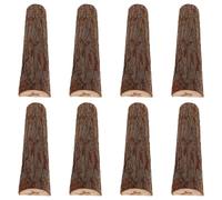 MOBUTOFU Leños Decorativos de Madera Seca para Chimenea 25 Cm Corte Natural, 8 Piezas Resistentes Intemperie para Jardín, Fogatas y Accesorios de Interior y Exterior