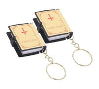 MOBUTOFU Llavero Biblia Religiosa Dorado de Aleación de Zinc y Abs, Buen Acabado y Fácil de Llevar, Adecuado para Decoración de Coche y Obsequio Religioso