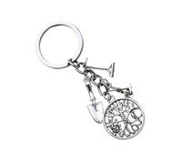 MOBUTOFU Llavero Creativo de Metal Diseño de Pala y Motivos de Árbol, Sol y Luna, Llavero Decorativo Único para Profesora, Accesorio Duradero para Mochila o Llaves, Obsequio Adecuado