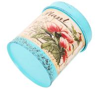 MOBUTOFU Maceta de Hierro Galvanizado Azul Estilo Retro Tapa, Reutilizable y Resistente al Desgaste, Adecuado para Almacenar Flores o Decorar Habitaciones