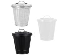 MOBUTOFU Macetas Adorables Ligeras Tapa Conjunto de 3 con Forma de Cubo de Basura Diseño Simple y Funcional para Escritorio para Uso Interior y Exterior