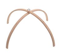 MOBUTOFU Marco de madera para móvil de bebé - Materiales para hacer campanillas de viento de bambú - Móvil de cuna de 4 patas con colgador de campanas y agujeros para proyectos de arte de juguetes