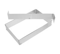 MOBUTOFU Molde Ligero y Compacto de Acero Inoxidable Rectangular Extensible para Hornear Tartas y Mousse Divisores Ajustables para Repostería Profesional y Casera