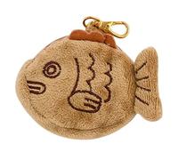 MOBUTOFU Monedero de Muñeca Forma de Pez Taiyaki Japonés de Felpa, Pequeño y Portátil para Tarjetas y Monedas, Adecuado para Viajes y Uso Escolar