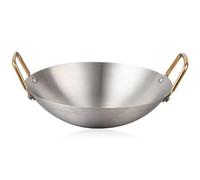 MOBUTOFU Olla de Acero Inoxidable Doble Asa para Uso Doméstico y Catering, Sartén para Estofado y Alimentos al Fuego Directo, Práctica y Resistente, 26 CM